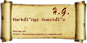 Harkányi Gusztáv névjegykártya