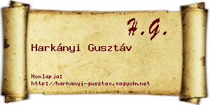 Harkányi Gusztáv névjegykártya
